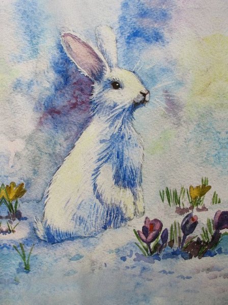 Заяц гуашью