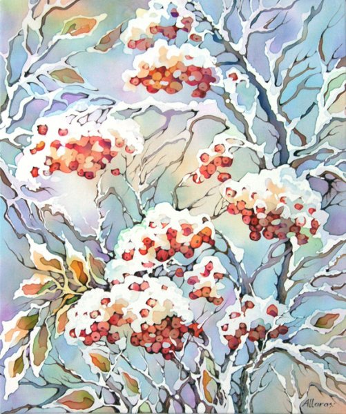 Горячий батик дерево зима