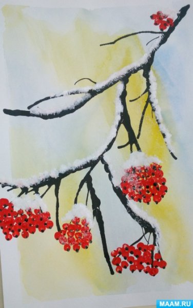 Ветка рябины» (рисование с натуры) (т.с.Комарова, стр.40)