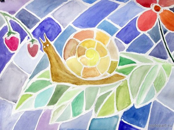 Рисование в техкнике мозайка