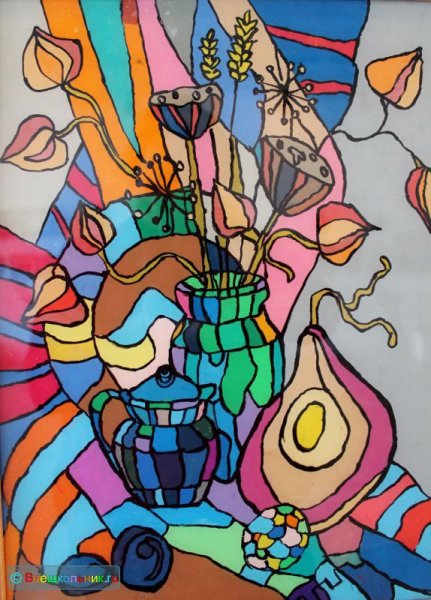 Декоративный натюрморт витраж