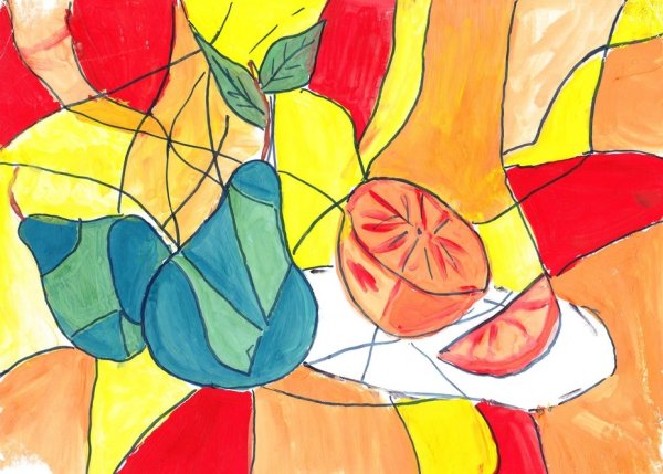 Витраж фрукты