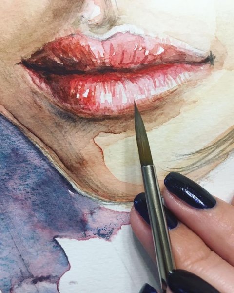 Губы для рисования акварелью