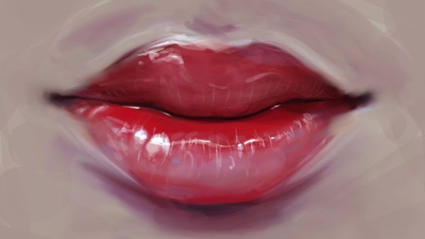 Губы нарисованные гуашью