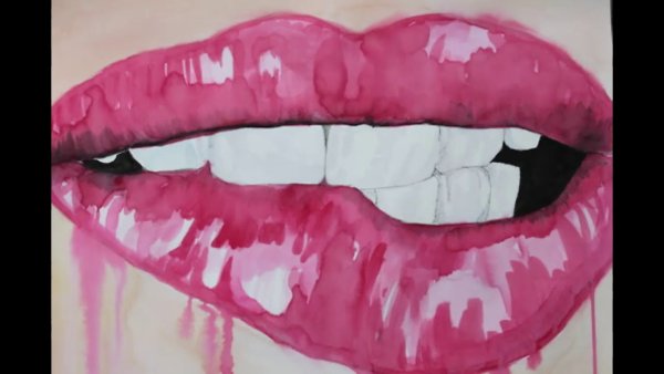 Губы зубы живопись