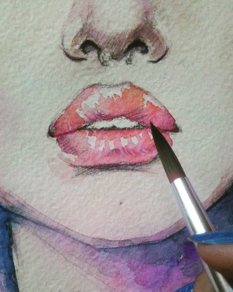 Губы для рисования акварелью