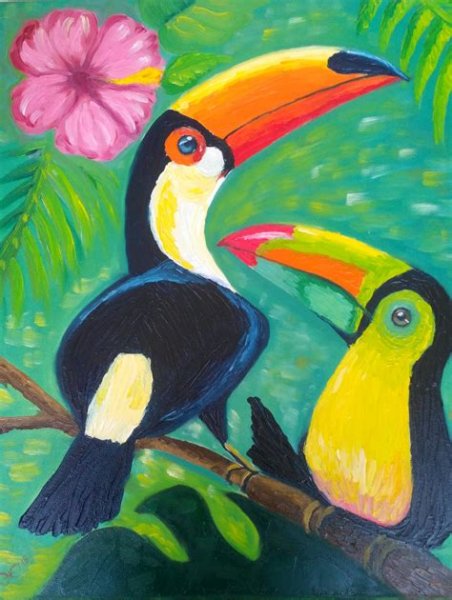 Тукан картина маслом