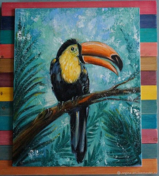 Тукан масляная пастель