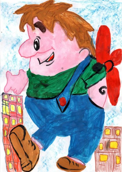 Карлсон рисунок детский