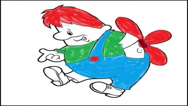 Малыш и Карлсон рисунок карандашом