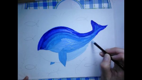 Кит рисование для детей