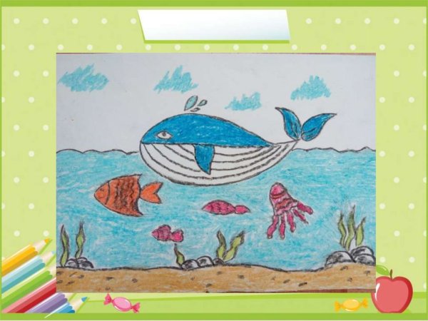 Кит акварелью