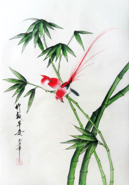 Китайская живопись акварелью бамбук