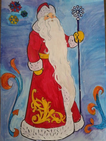 Дед Мороз красками