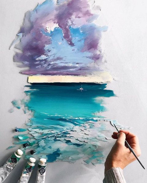 Атмосферные рисунки акварелью