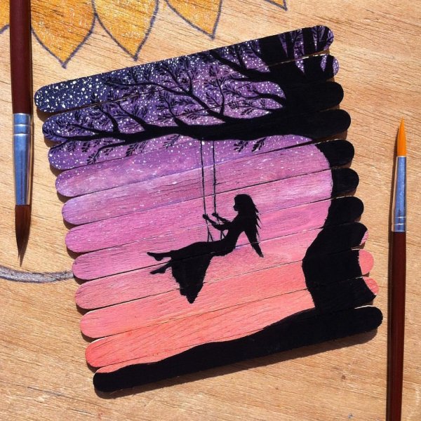 Рисование на палочках от мороженого