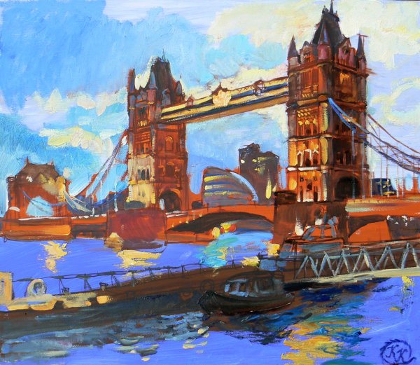 Пейзаж с мостиком правополушарное рисование