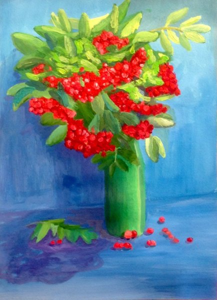 Рябина гуашью