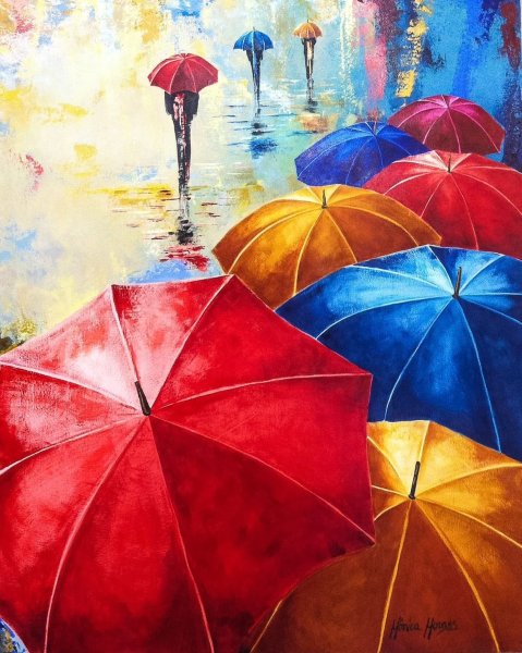 Под зонтиком рисование