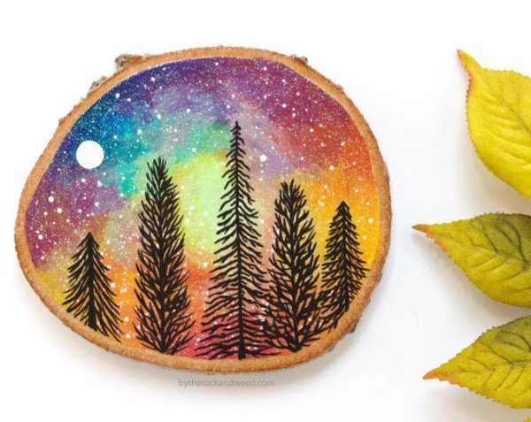 Рисование на спилах с детьми