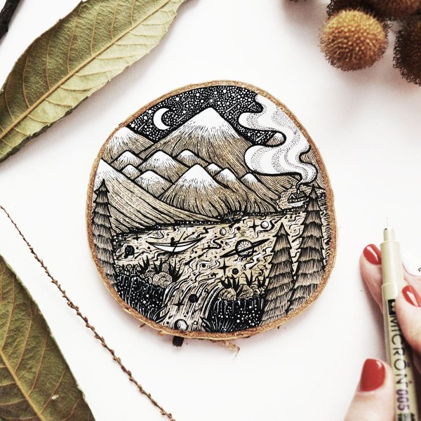 Спил дерева в искусстве