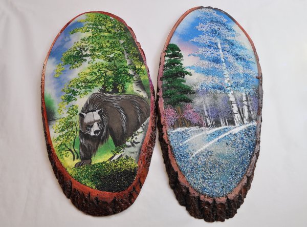 Пейзаж на спиле дерева