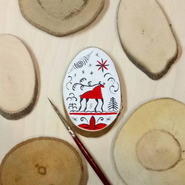 Роспись деревянных спилов