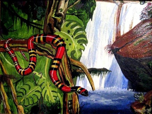 Змея гуашью