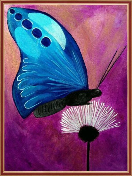 Бабочка гуашью