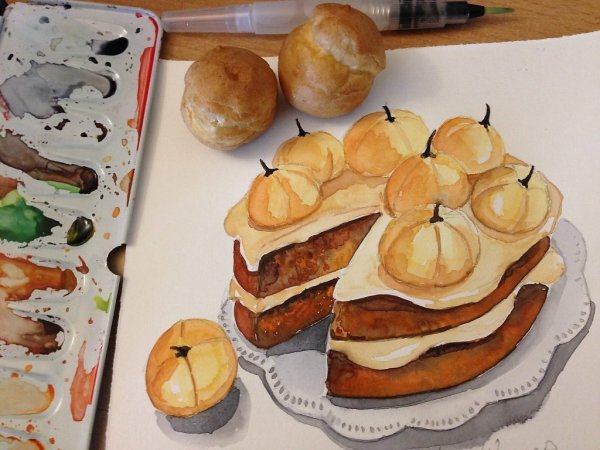 Тортик гуашью