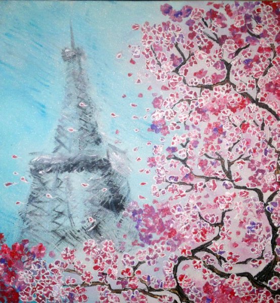 Рисунок города красками