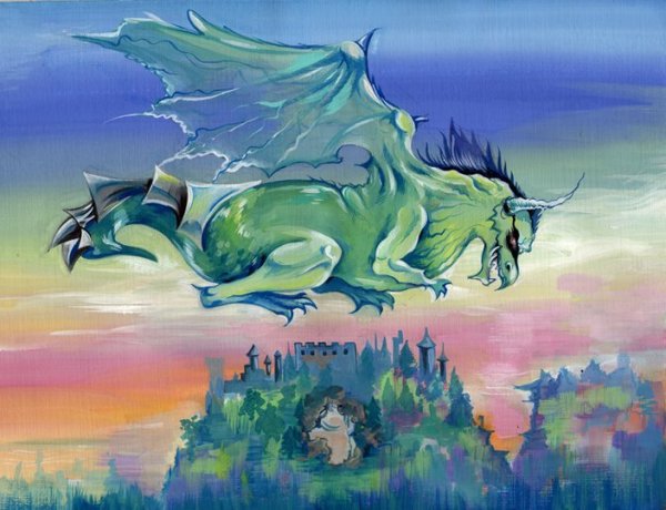 Живопись гуашь дракон