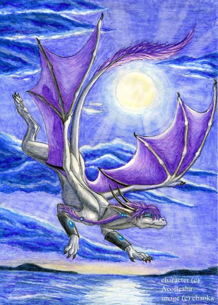 Дракон цветными карандашами