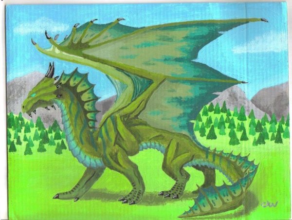 Нарисовать дракона красками