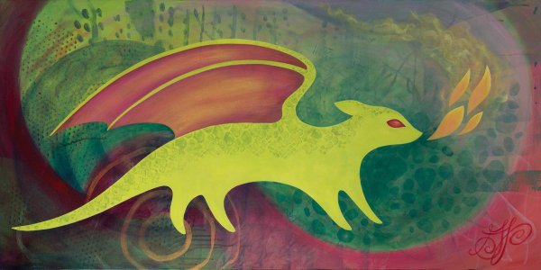 Дракон гуашью