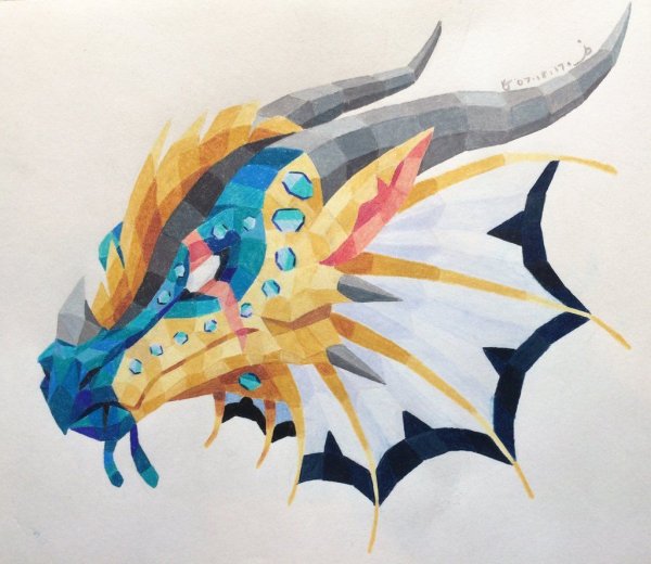 Рисунки драконов гуашью