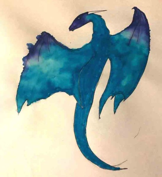 Дракон гуашью