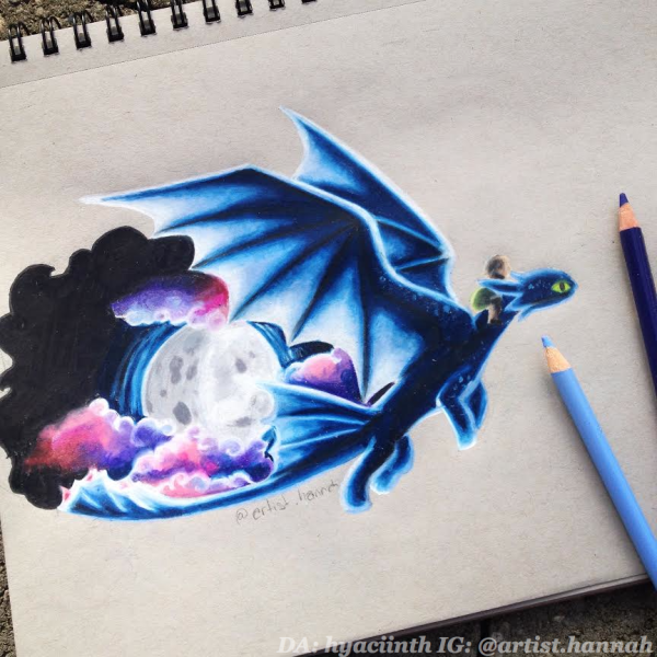 Дракон акварель