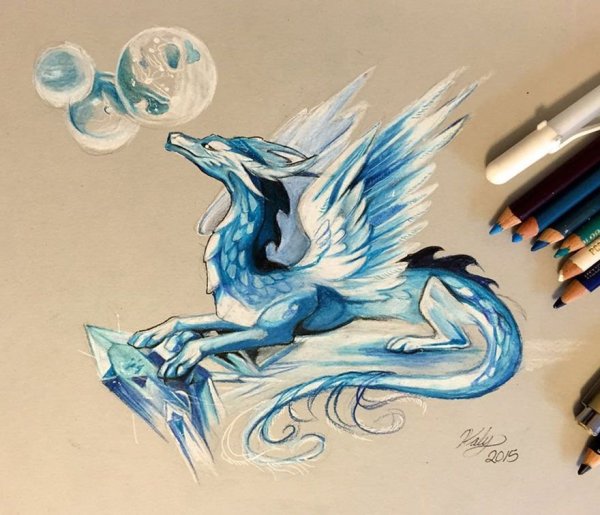 Дракон акриловыми красками