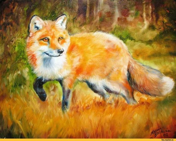 Животные гуашью