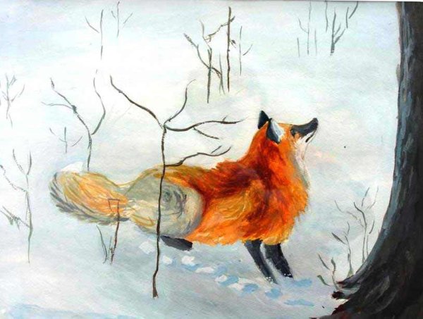 Лиса гуашью
