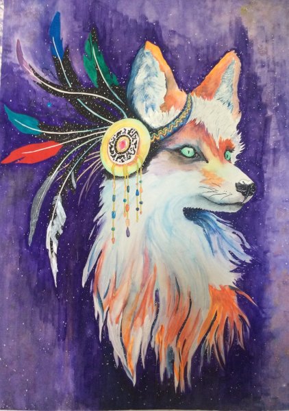 Этюды животных гуашью