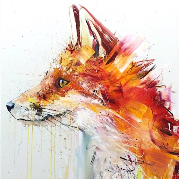 Животные гуашью