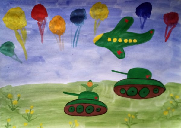 Рисунок 23 февраля рисунок гуашью