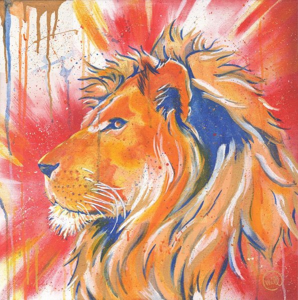 Лев гуашью