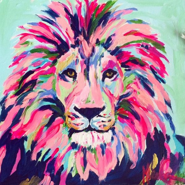 Лев гуашью