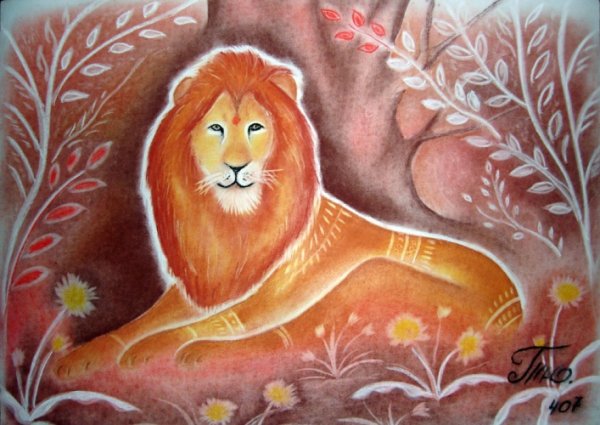 Лев рисунок