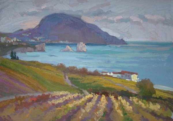 Пейзажи Крыма гуашью