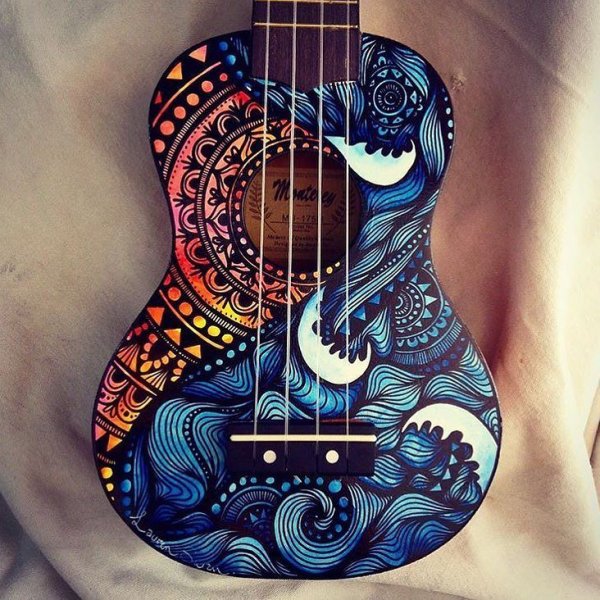 Гитара акварель