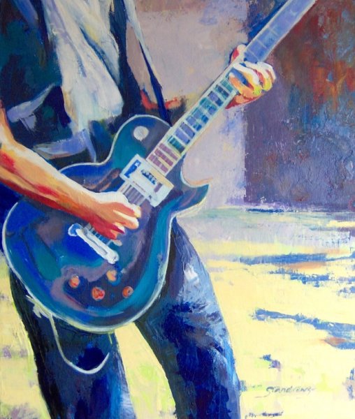 Гитара акварель